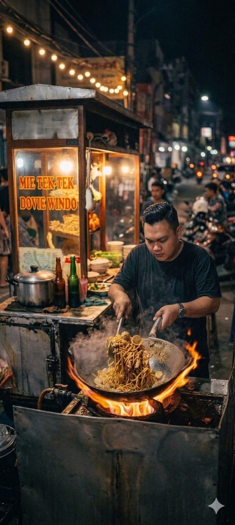 Mie Tektek cooking scene